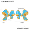 Blue Bow Studs