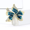 Enamel Lily Flower With Pearl Brooch for Jackets Scarves and Coats view 2