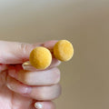 Soft Flocked Ball Stud Earrings in Four Bright Colors view 6