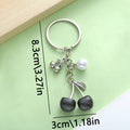 Cherry Keychain With Round Bead In Four Red And Black Styles view 8
