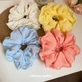 Yellow Oversized Crinkle Fabric Ruffle Scrunchie With Extra Colors view 3