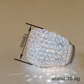 Square Pave Extra-Wide Signet Statement Ring In Polished Silver Tone view 4