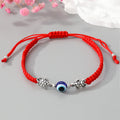 Silver Tone Turtle Blue Evil Eye Adjustable Cord Bracelets view 2
