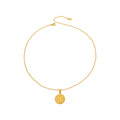 Wing and Floral Round Medallion Necklaces in Gold Tone view 5