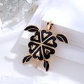 Black Gold Tone Sea Turtle Enamel Metal Brooch Pin view 5