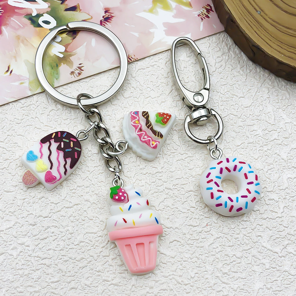 Resin 3D Milk Bottle Ice Cream charm pendants with eye loop for DIY necklaces keychains