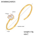 Clear Zircon S Curve Open Ring in Gold or Silver Tone view 7