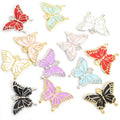 Enamel-Look Gold Silver Butterfly Alloy Charms in 12 Styles view 5