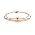 Rose Gold Double Layer Bar Bracelet Youth Engraving view 5