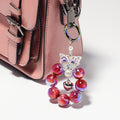 Crystal Butterfly Bead Loop Keychain Heart Charm Four Colors view 2
