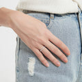 Alternating Marquise And Round Clear Stone Eternity Band view 4