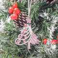 Rhinestone Christmas Tree Ornament Orange Pink Clear view 1