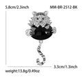 Jeweled Tiger Brooch With Oval Crystal Body in Four Colors view 6