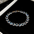 Halo Round Crystal Tennis Bracelet Silver Tone 4 Colors view 8