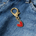 Red Heart Charm Keychain With Gold-Tone Lobster Clasp view 4