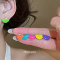 Colorful Butterfly Shell Studs And Ocean Huggie Earrings view 2