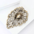 Openwork Teardrop Brooch with Large Center Crystal view 2