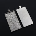 Long Rectangle Pendant Bezel Trays with Textured Backs view 4