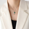 Melting Heart Pendant Necklace Pink Or Green Crystal Stones view 8