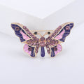 Enamel Butterfly Brooch Rhinestone Wings Purple or Blue Finish view 6