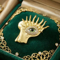 Surreal Hand and Eye Brooch in Polished Metal for Jackets and Scarves view 3