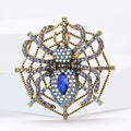 Rhinestone Spider Web Brooch Crystal Body Accent Pin view 3