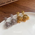 Filigree Bell Drop Earrings in Gold Tone and Silver Tone view 4