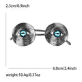 Round Eyeglasses Brooch With Textured Frames And Blue Lenses view 8