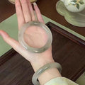 Translucent Solid Round Bangles Beige White Two Colors view 4