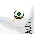 Black Gold Tone Moon Enamel Metal Brooch Pin for Jackets and Lapels view 4