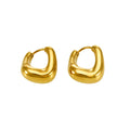 Rounded Triangle U Hoop Earrings in Gold and Silver Tone view 5