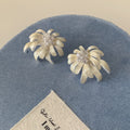 Silver Tone Radiating Floral Crystal Burst Stud Earrings view 4