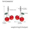 TXF423 BrightRedSilverEarrings