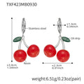 Red Cherry Pendant Necklaces and Hoop Earrings in Twelve Styles view 7