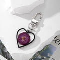Black Outline Geometric Pressed Flower Clip Keychains view 5