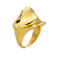 Irregular Smooth Open Statement Ring In Two Finishes view 5