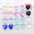 Transparent 8mm Glass Heart Beads in Ten Individual Colors view 1