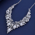 Black Silver Tone Pearl Crystal Scroll Pearl Look Four Designs Metal Necklace and Earring view 4