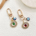 Gold Tone Rhinestone Eyeball Clip Charms in Six Iris Colors view 2
