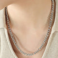 Gold Steel Abstract Body Square Pendant Chain Necklaces view 9