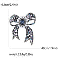 Large Crystal Bow Brooch With Pearl Border in Blue or Multicolor view 4