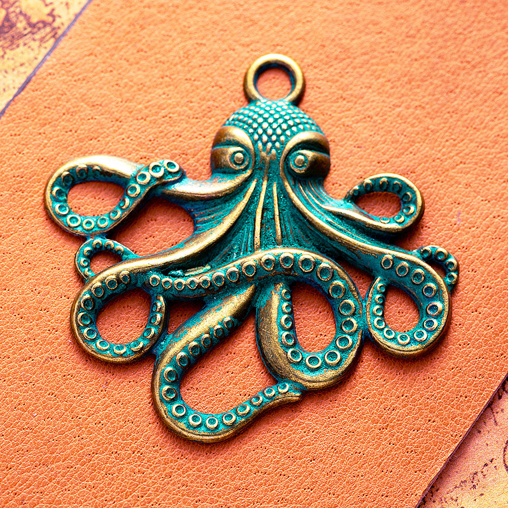 Large Alloy Squid Octopus Pendant for Men's Necklaces