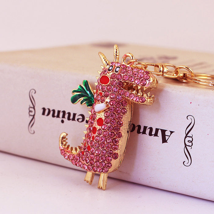 Cute Crocodile Keychain Zinc Alloy Reptile Animal Bag Charm