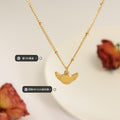 Gold Winged Round Disc Pendant Necklace Beaded Cable Chain view 2