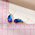 Gold Tone Faceted Wing Crystal Effect Hook Earrings in Four Colors view 5