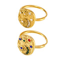 Open Band Moon Star Eye Ring With Zircon Stone Accents view 5