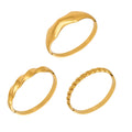 Sculpted Hinged Bangle Collection in Three Gold Tone Designs view 5