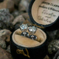 Round Clear Solitaire Openwork Basket Stud Earrings In Silver Tone view 3