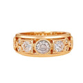 Mixed-Cut Bezel Clear Stone Wide Ring In Polished Gold Tone view 5