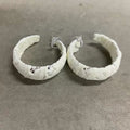 Lace Wrapped Chunky Hoop Earrings in Four Bright Colors view 8